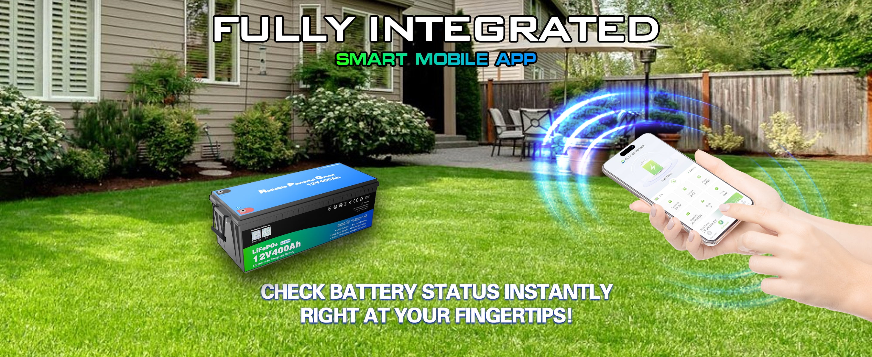 clouds power 12v 400ah multi-purpose lithium battery