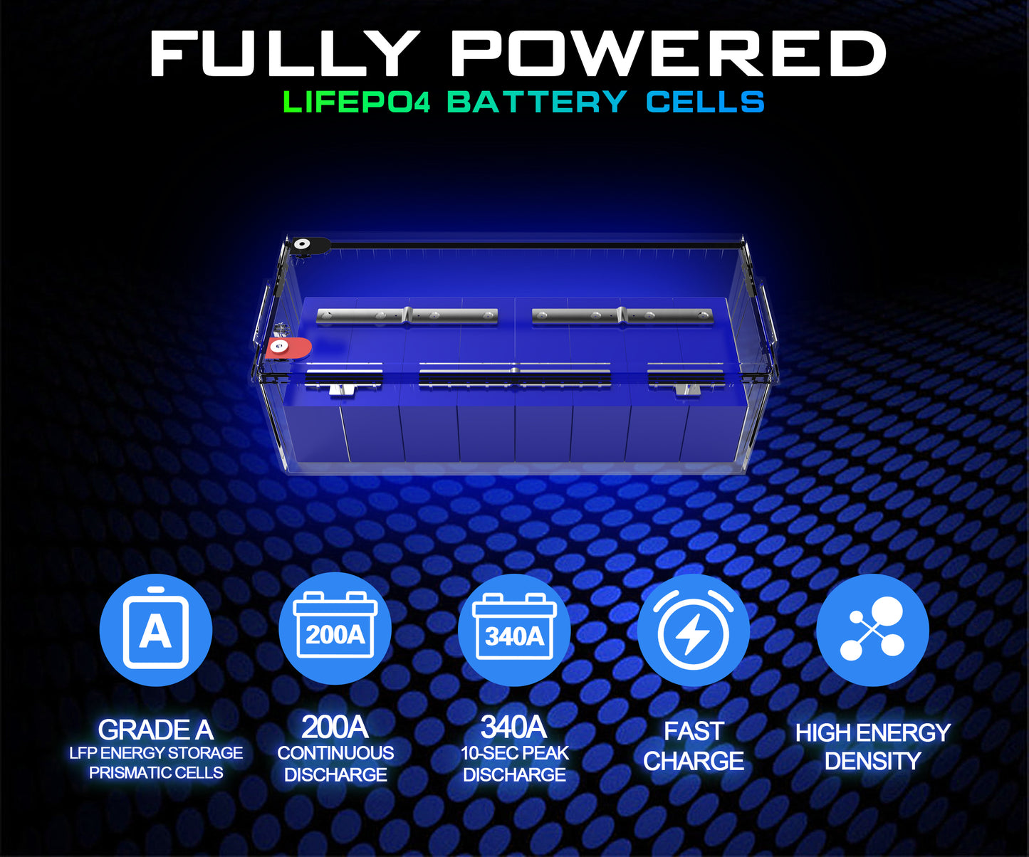 clouds power 12v 400ah multi-purpose lithium battery