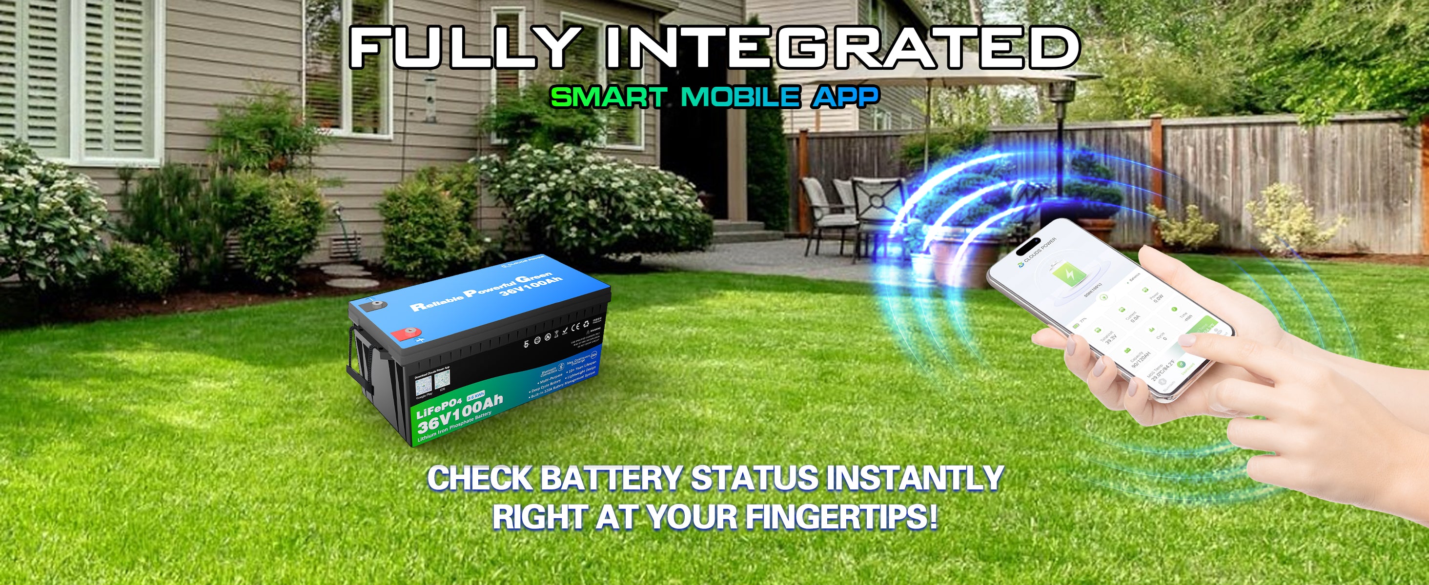 clouds power 36v 100ah multi-purpose lithium battery