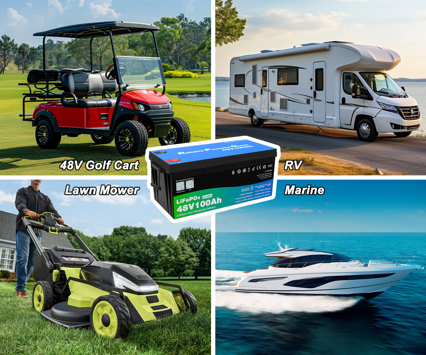 Clouds Power 48V 100Ah LiFePO4 Multi-Purpose Lithium Battery