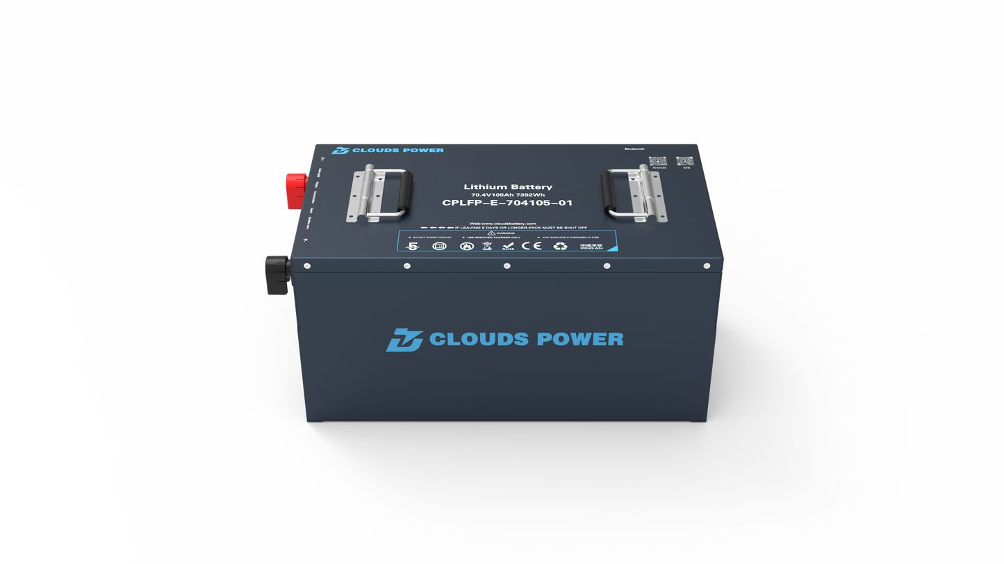 Clouds Power 72V (70.4V) 105Ah LiFePO4 Lithium Golf Cart Battery