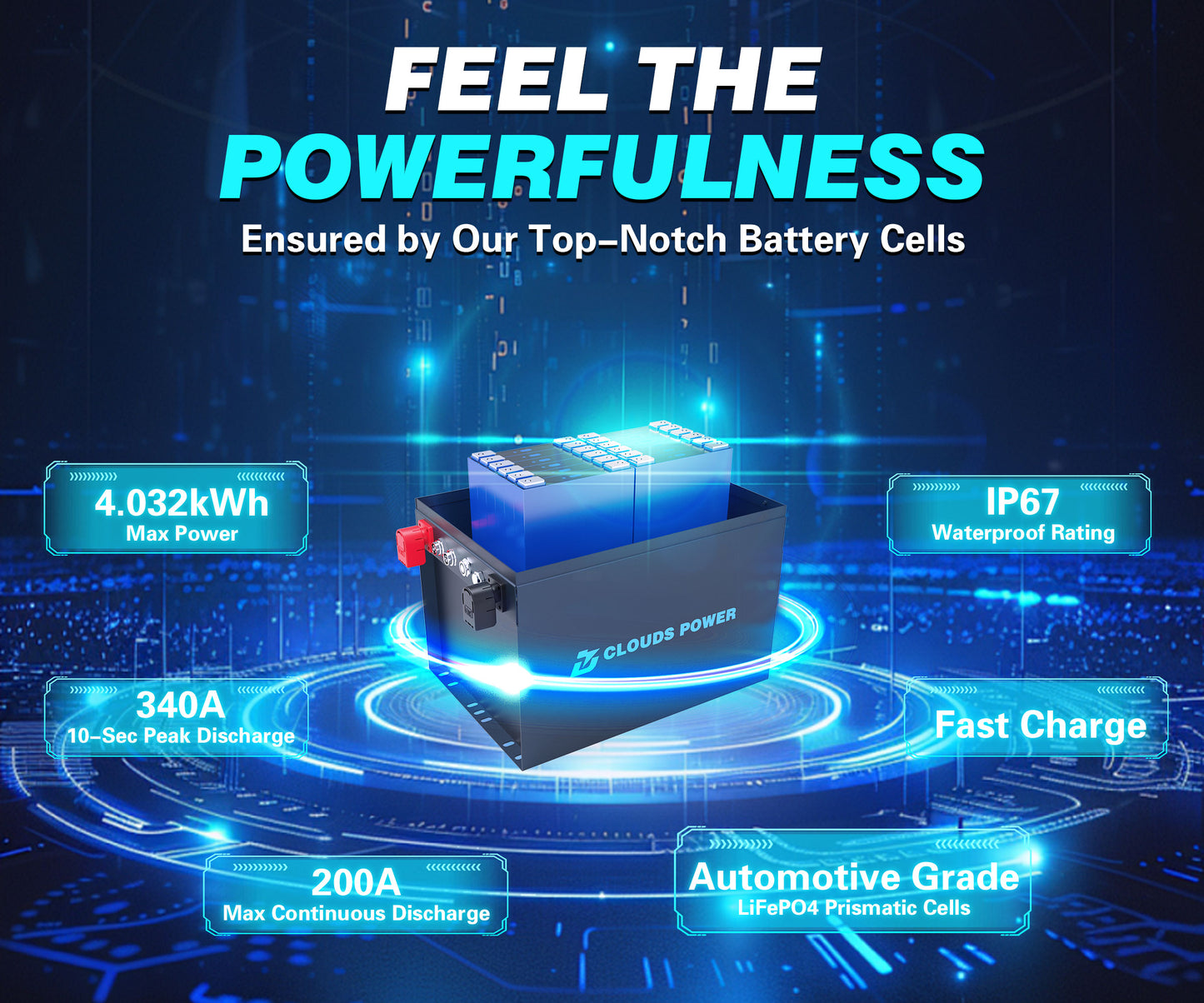 clouds power 36v 105ah lithium golf cart battery