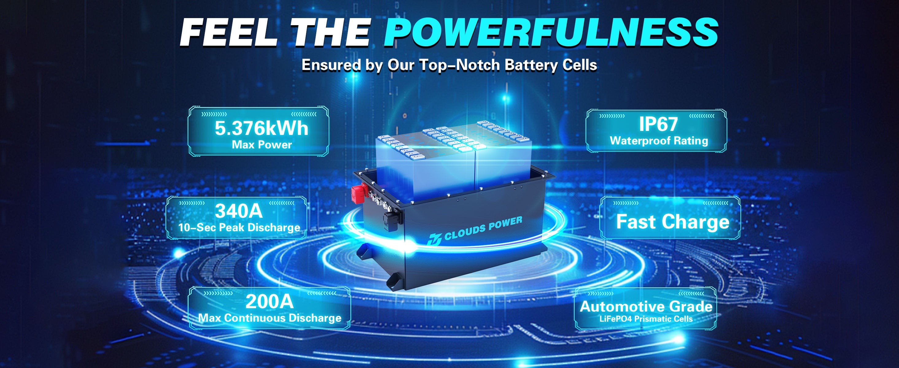 clouds power lithium 48v 105ah golf cart battery