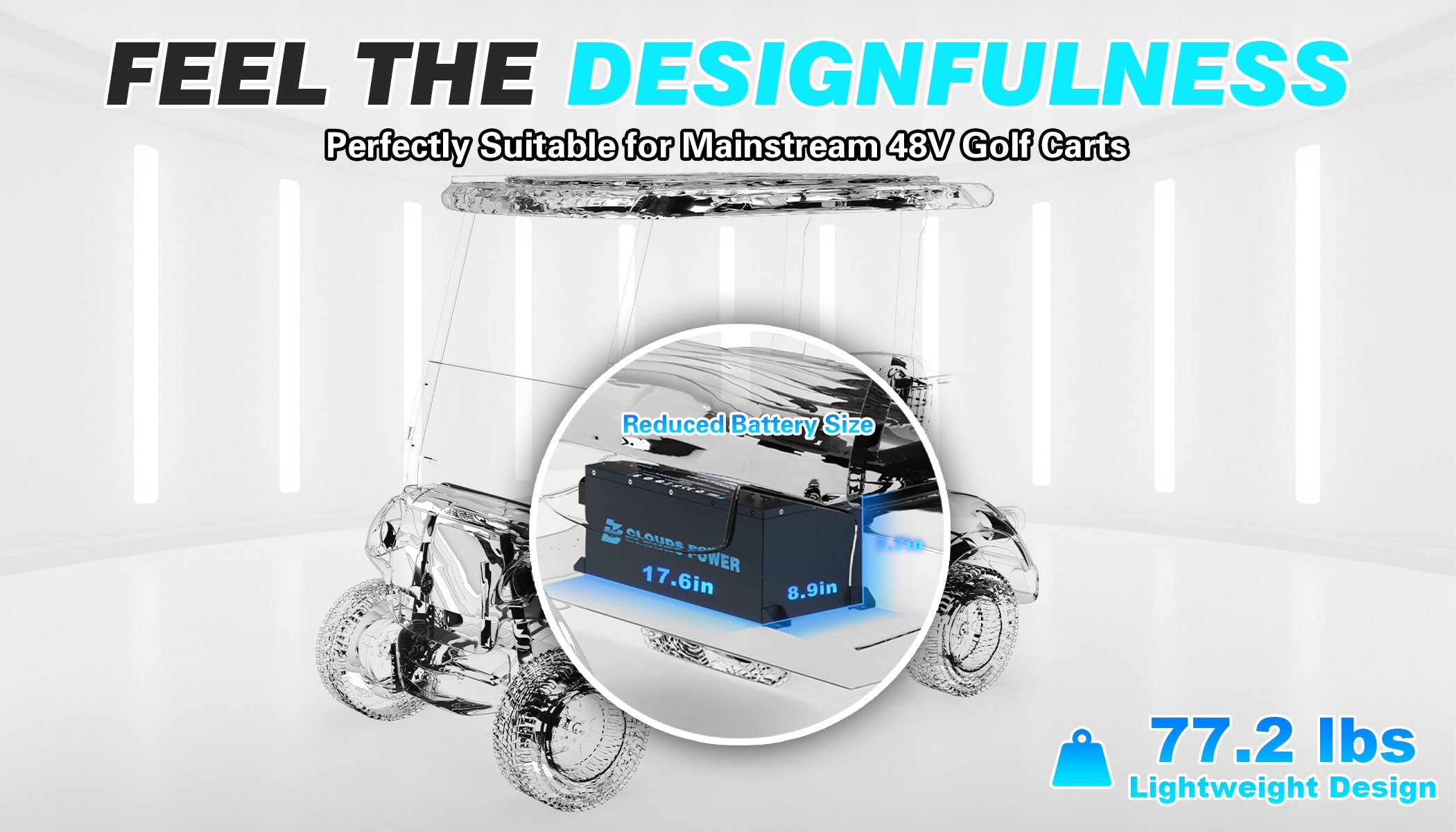 clouds power lithium 48v 67ah golf cart battery designed for 48v golf carts