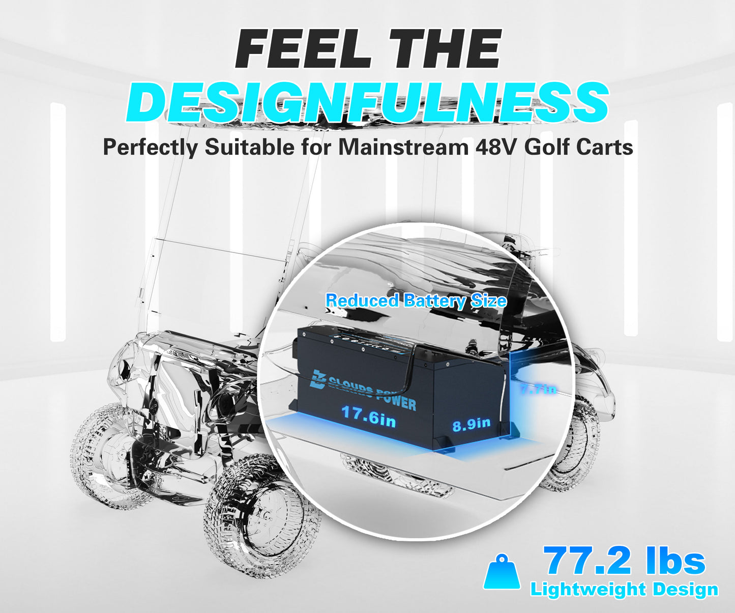 clouds power lithium 48v 67ah golf cart battery designed for 48v golf carts