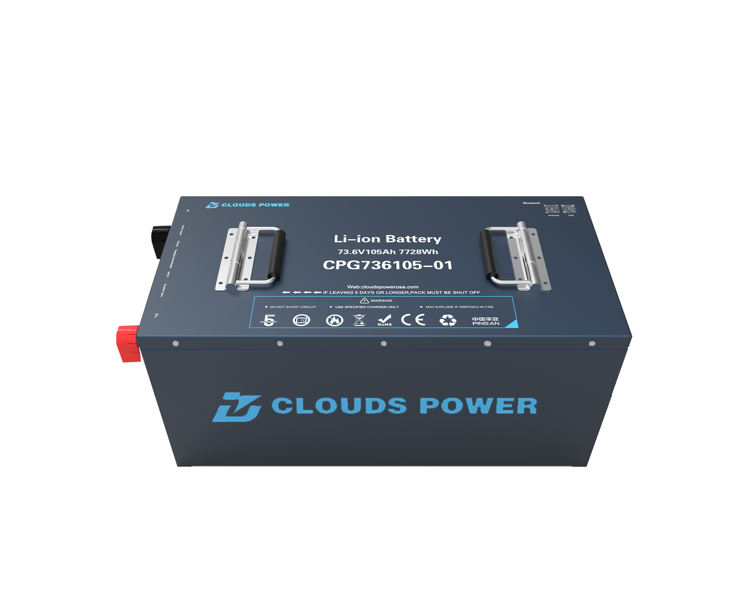Clouds Power 72V (73.6V) 105Ah LiFePO4 Lithium Golf Cart Battery