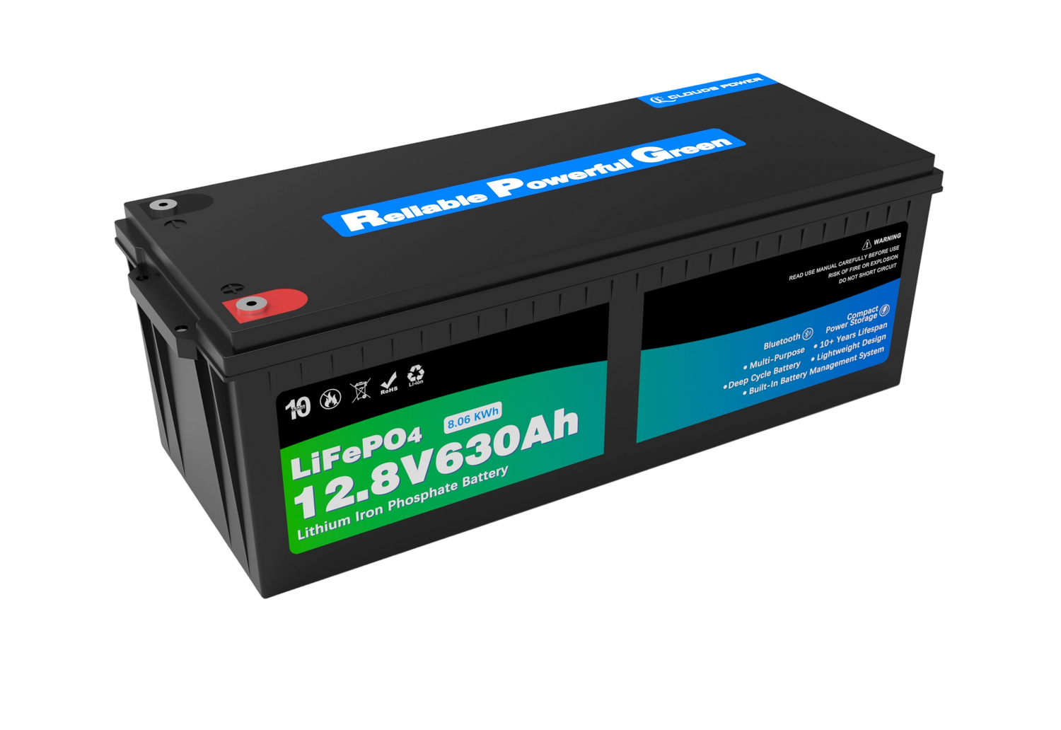 clouds power 12v 630ah multi purpose lithium battery