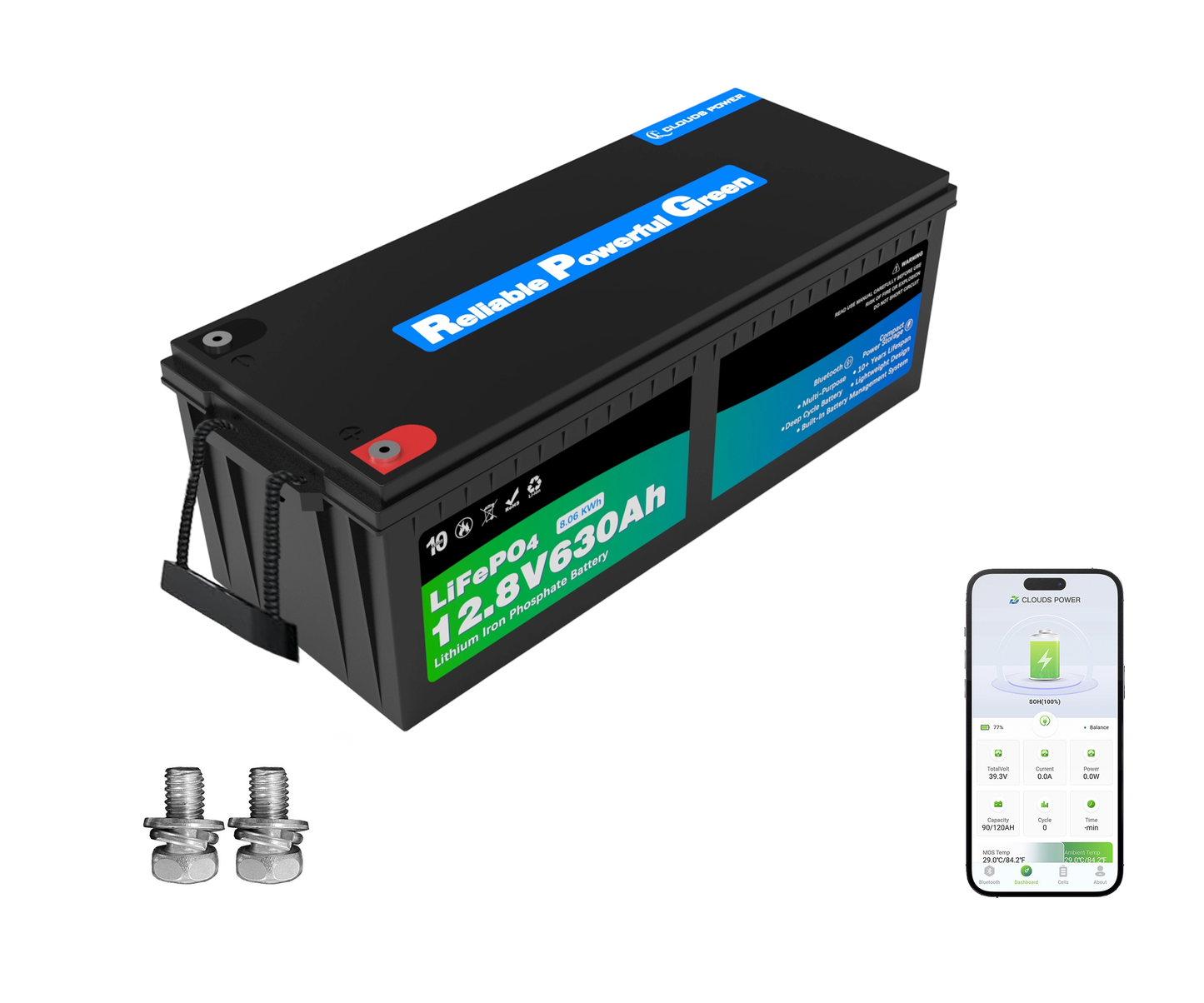 clouds power 12v 600ah lithium battery