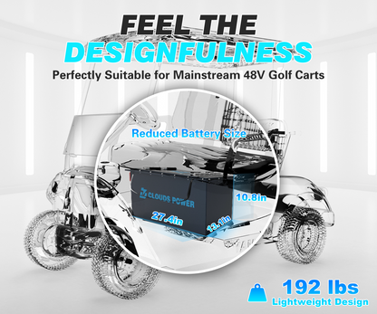 Clouds Power 48V (51.2V) 230Ah MAX LiFePO4 Lithium Golf Cart Battery