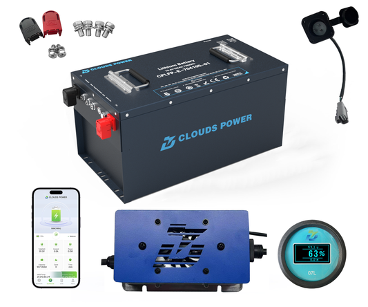 Clouds Power battery with accessories on a white background